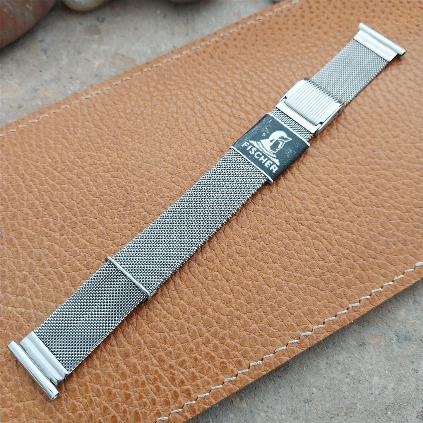 Fischer 18mm 17mm 16mm Stainless Steel Mesh Classic NOS 1950s Vintage Watch Band