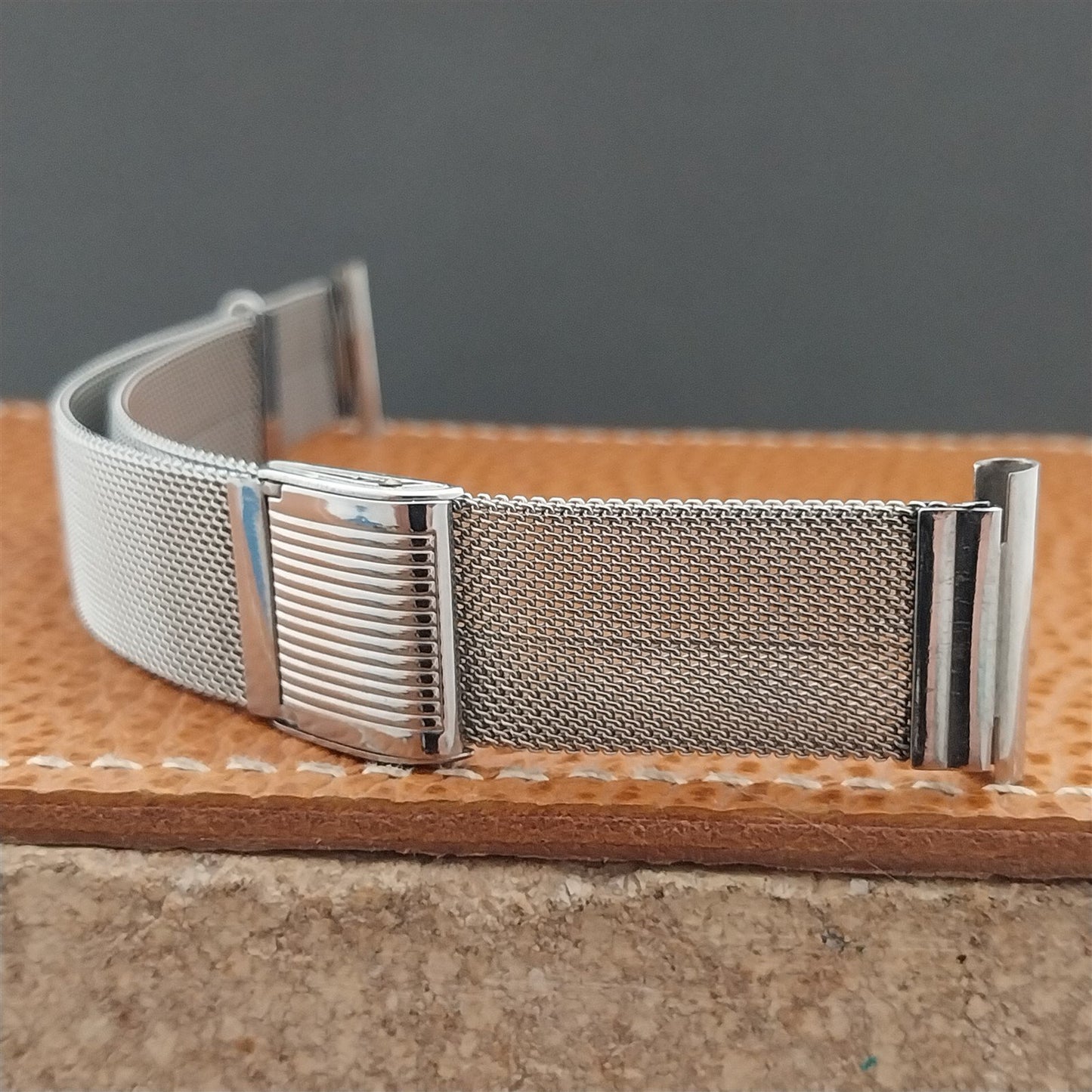 Fischer 18mm 17mm 16mm Stainless Steel Mesh Classic NOS 1950s Vintage Watch Band