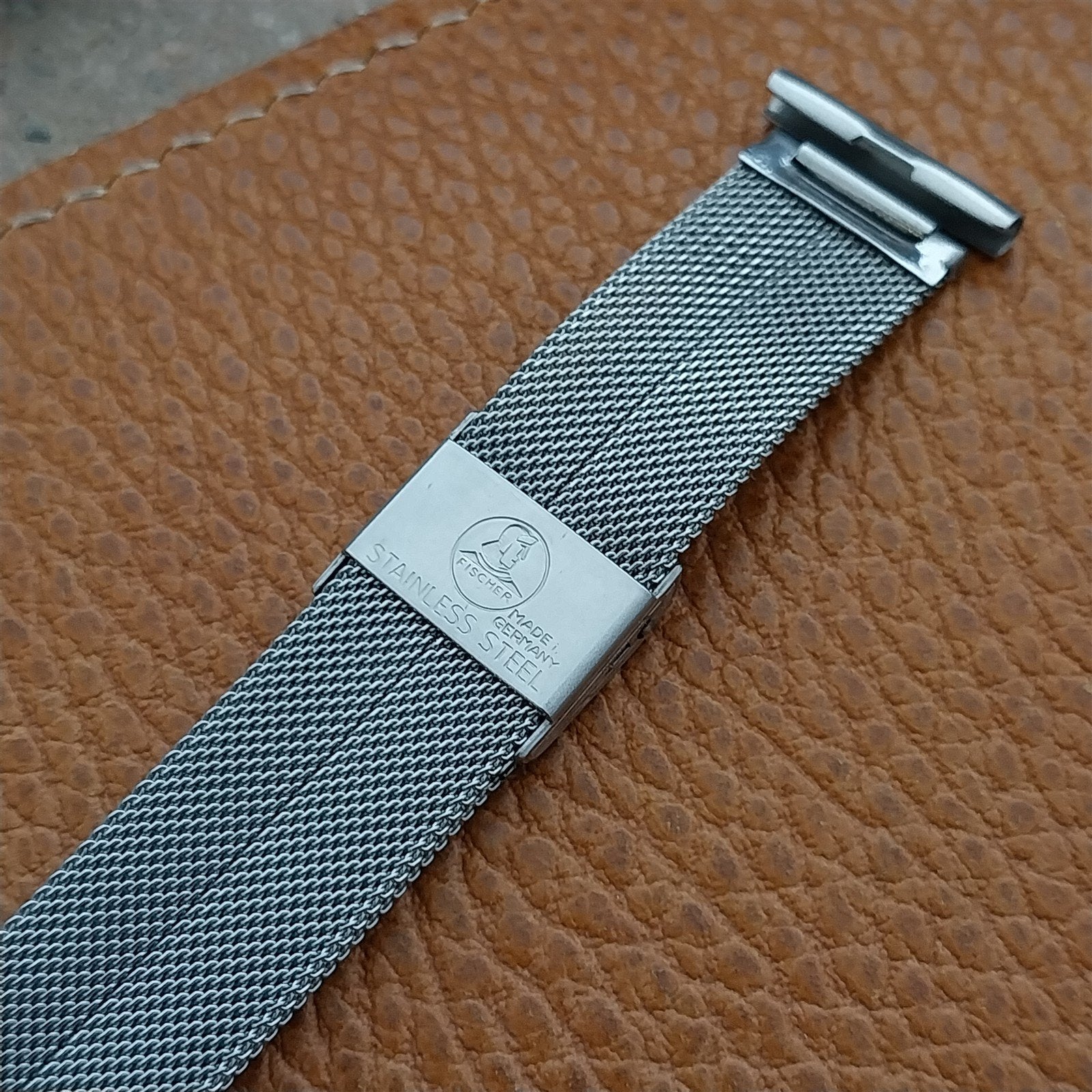 Fischer 18mm 17mm 16mm Stainless Steel Mesh Classic NOS 1950s Vintage Watch Band