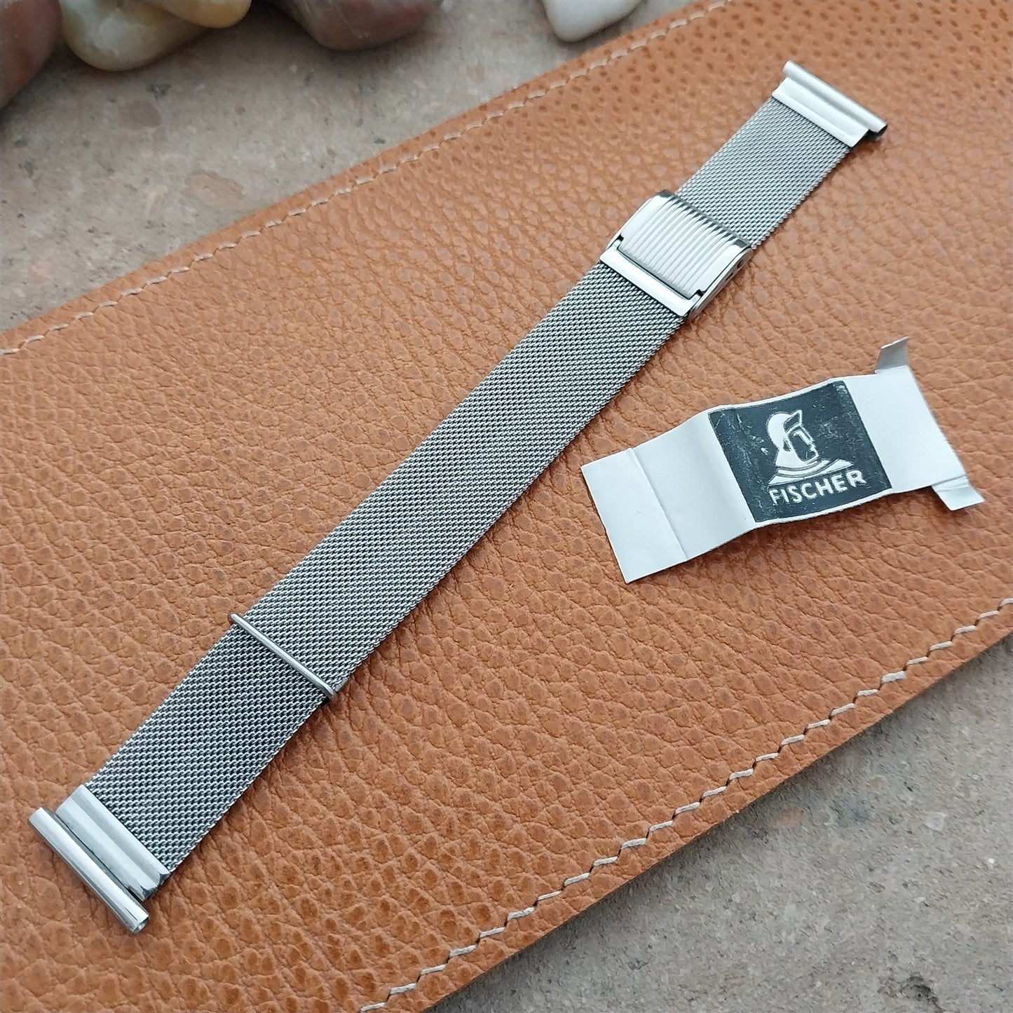 Fischer 18mm 17mm 16mm Stainless Steel Mesh Classic NOS 1950s Vintage Watch Band