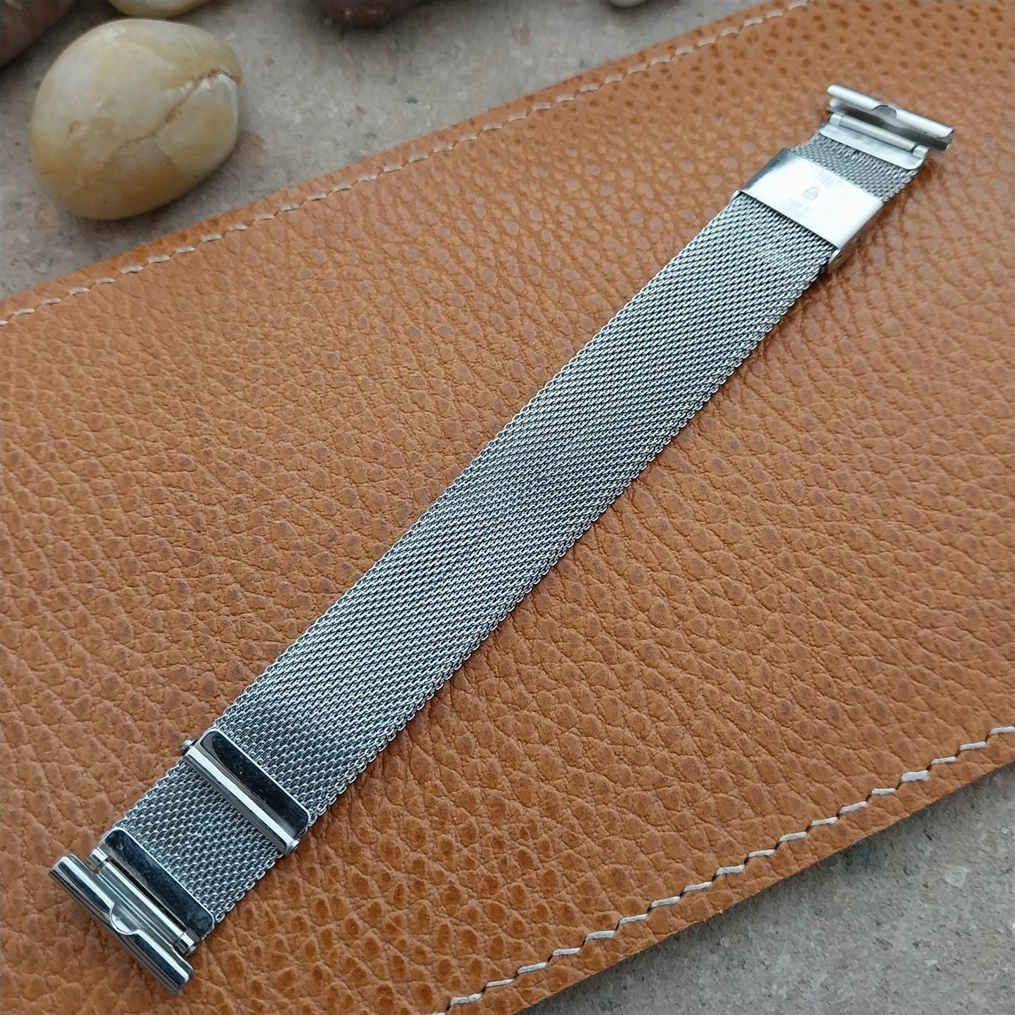 Vintage 18mm 17mm Stainless Steel Mesh Overlap Unused Classic 1950s Watch Band