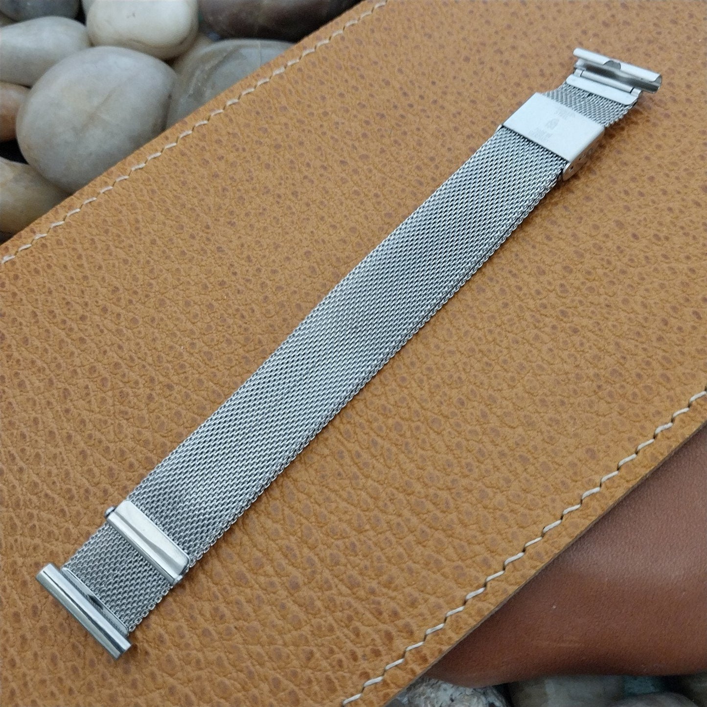 18mm 17mm Stainless Steel Sliding Clasp Unused 1950s Vintage Watch Band Germany