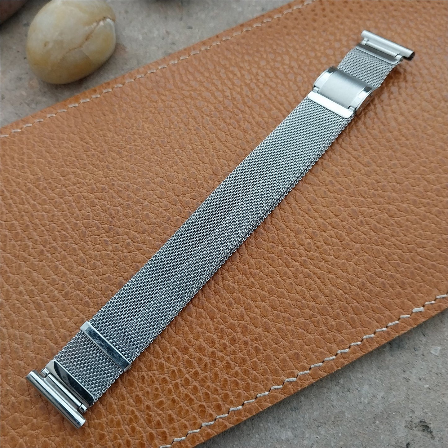 Vintage 18mm 17mm Stainless Steel Mesh Overlap Unused Classic 1950s Watch Band