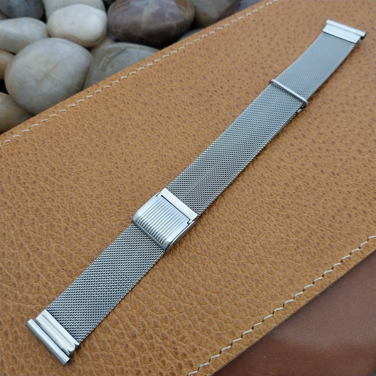 Fischer 17mm 16mm Stainless Steel Sliding Clasp Unused 1950s Vintage Watch Band