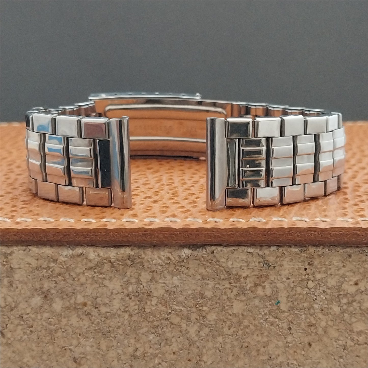 Vintage Stainless Steel 17.2mm Brick Link 1960s-1970s nos Unused ClasiWatch Band
