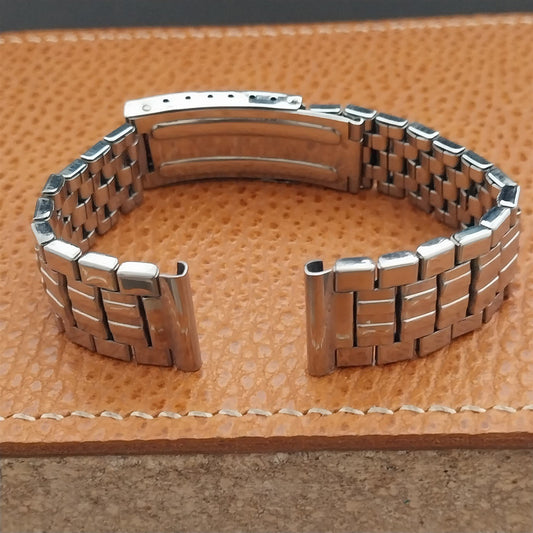 Vintage Stainless Steel 17.2mm Brick Link 1960s-1970s nos Unused ClasiWatch Band