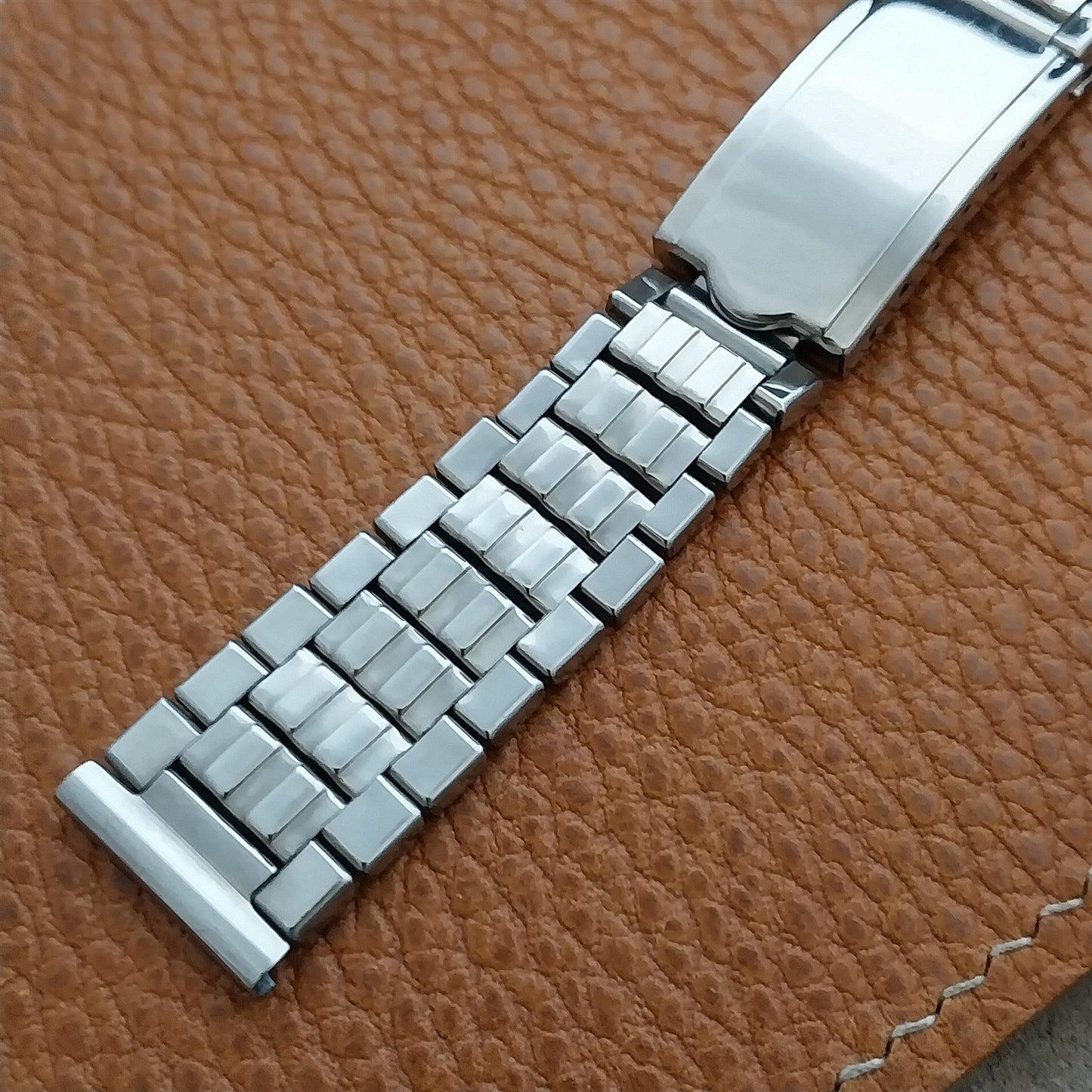Vintage Stainless Steel 17.2mm Brick Link 1960s-1970s nos Unused ClasiWatch Band