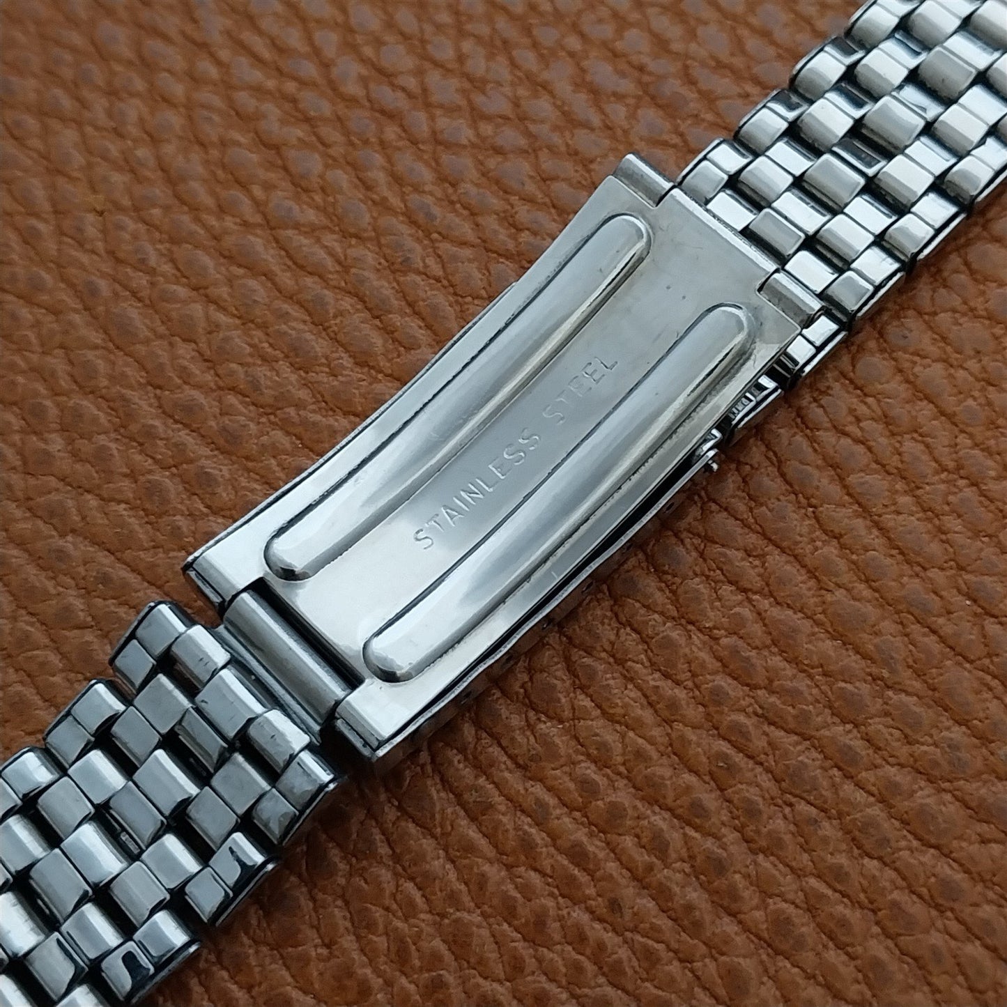 Vintage Stainless Steel 17.2mm Brick Link 1960s-1970s nos Unused ClasiWatch Band