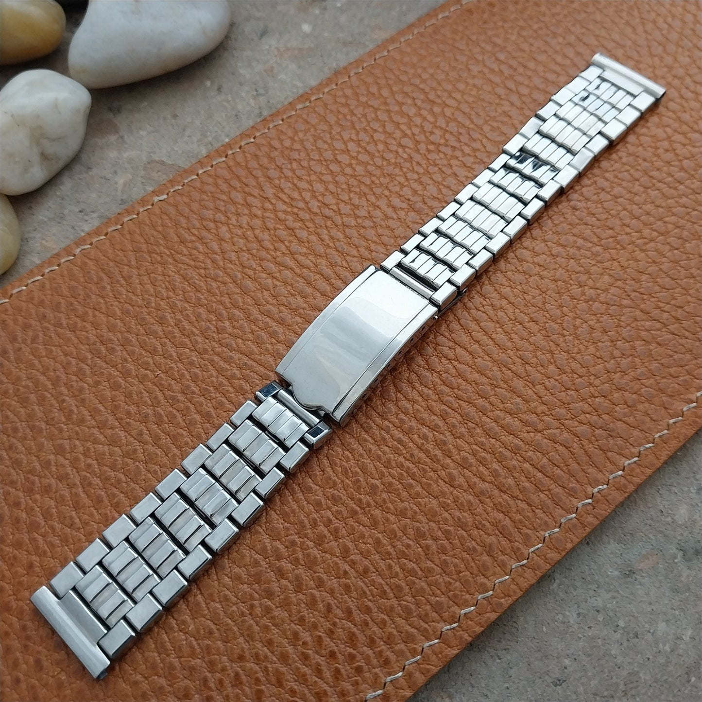 Vintage Stainless Steel 17.2mm Brick Link 1960s-1970s nos Unused ClasiWatch Band