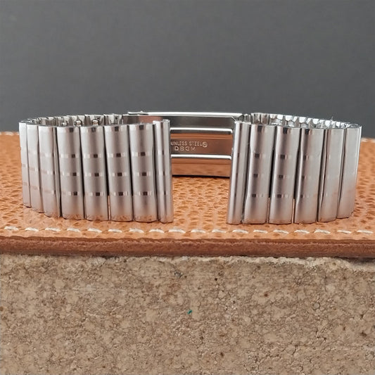 20mm Stainless Steel Barrel Link Unused nos 1970s FS German Vintage Watch Band