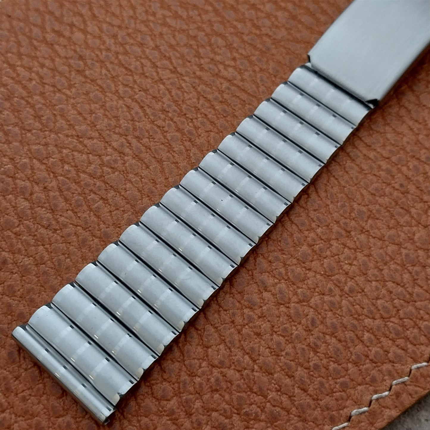 20mm Stainless Steel Barrel Link Unused nos 1970s FS German Vintage Watch Band