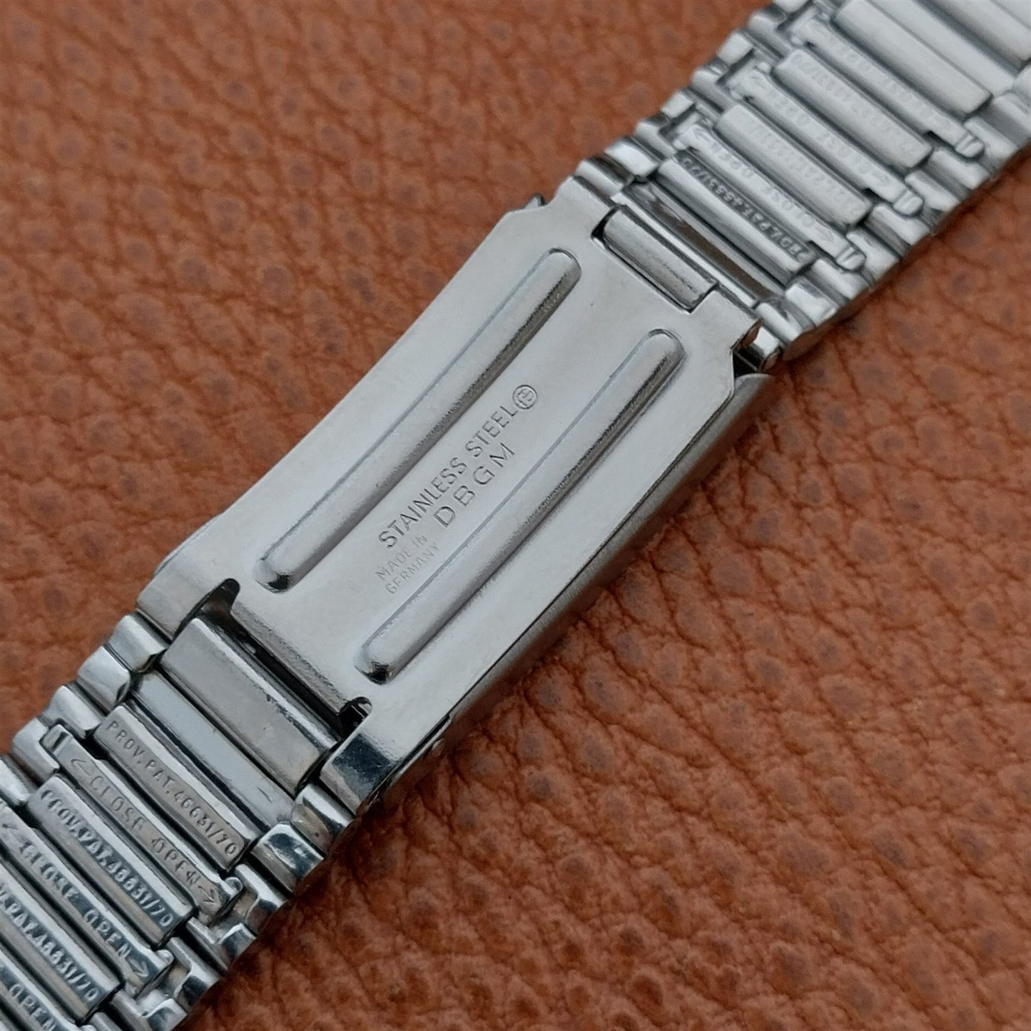 20mm Stainless Steel Barrel Link Unused nos 1970s FS German Vintage Watch Band