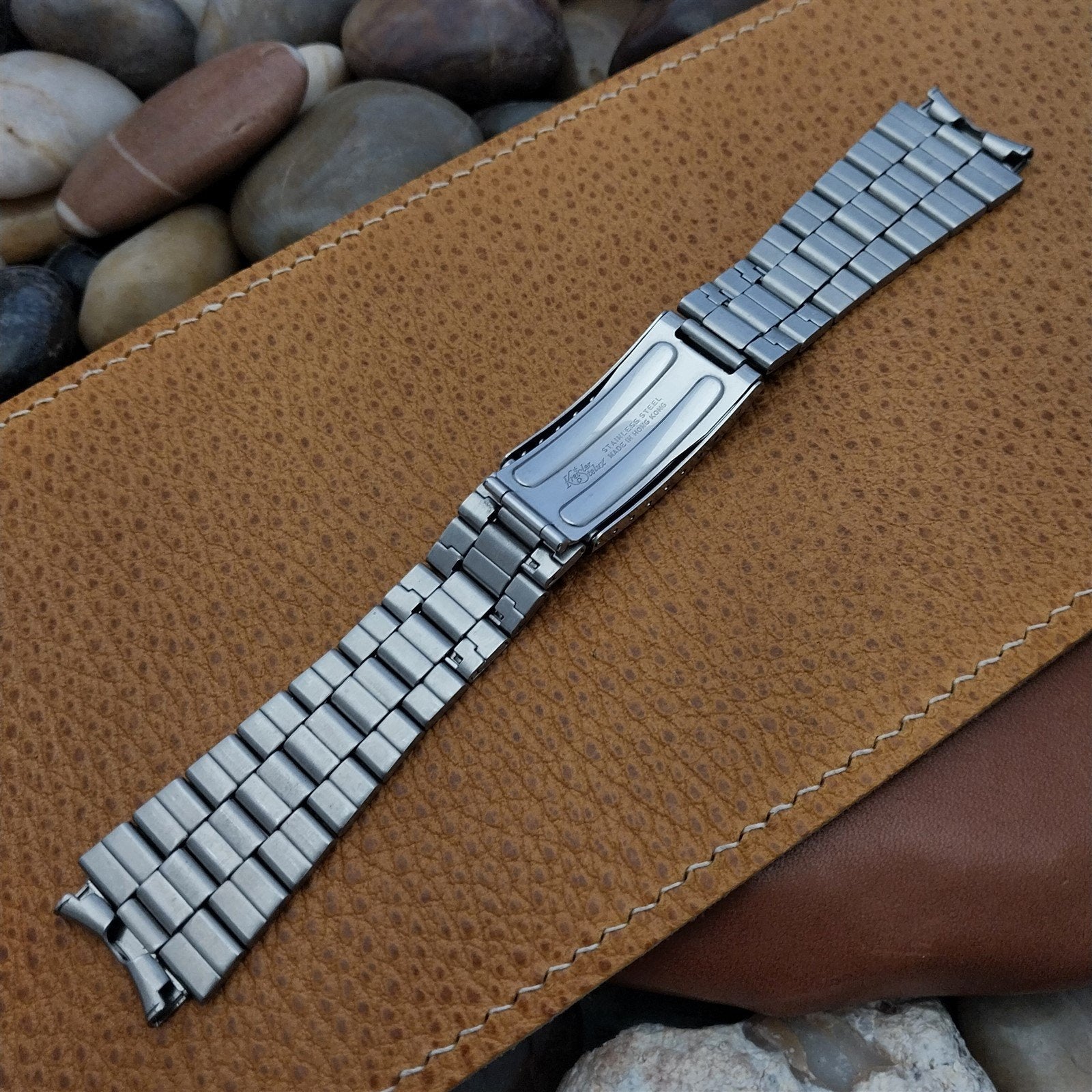 Vintage 19mm Flared Stainless Steel Kreisler Stelux Unused Classic Watch Band