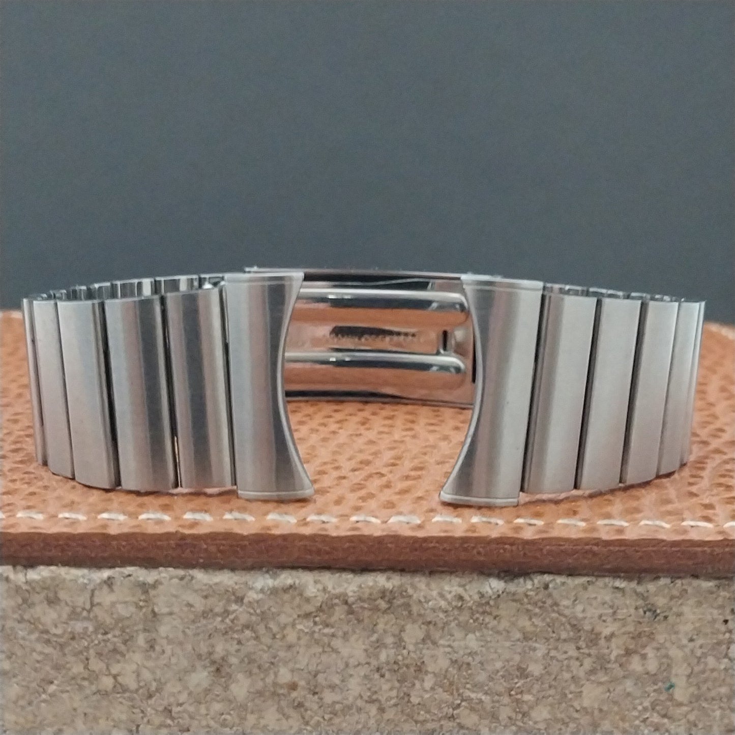 22mm Stainless Steel Bar Link Kreisler Stelux nos Vintage Watch Band