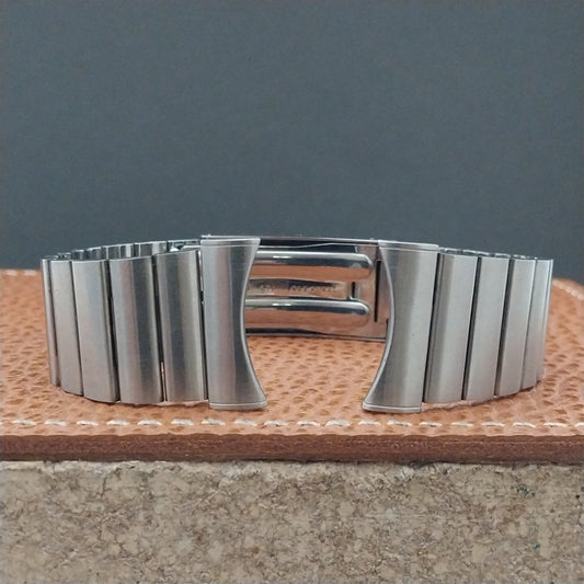 22mm Stainless Steel Bar Link Kreisler Stelux nos Vintage Watch Band