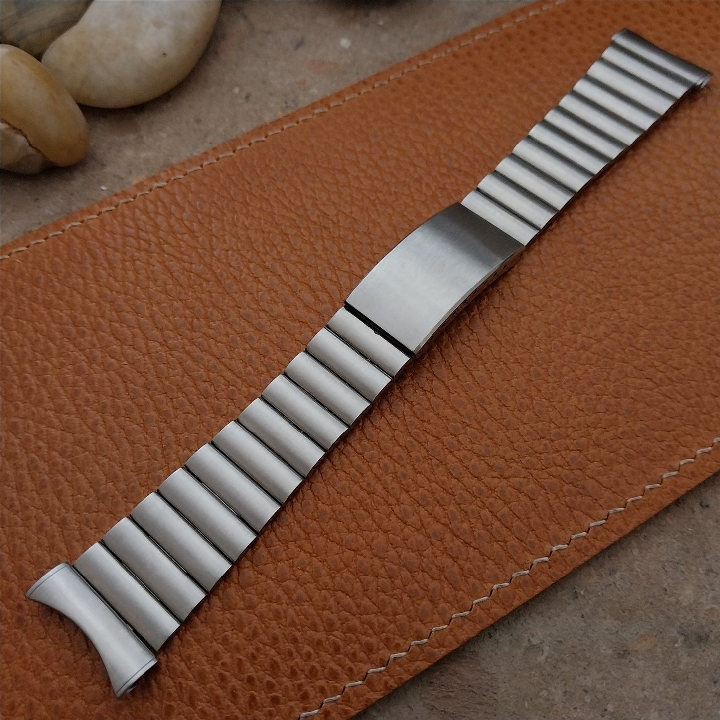 22mm Stainless Steel Bar Link Kreisler Stelux nos Vintage Watch Band