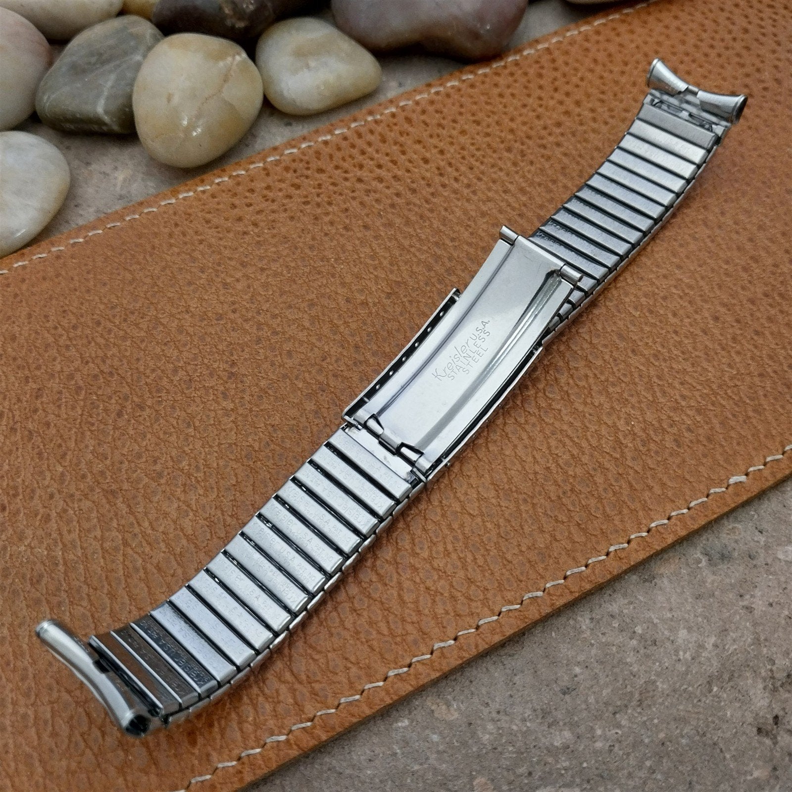 19mm 18mm 17mm Stainless Steel Stretch Deployment Kreisler Vintage Watch Band