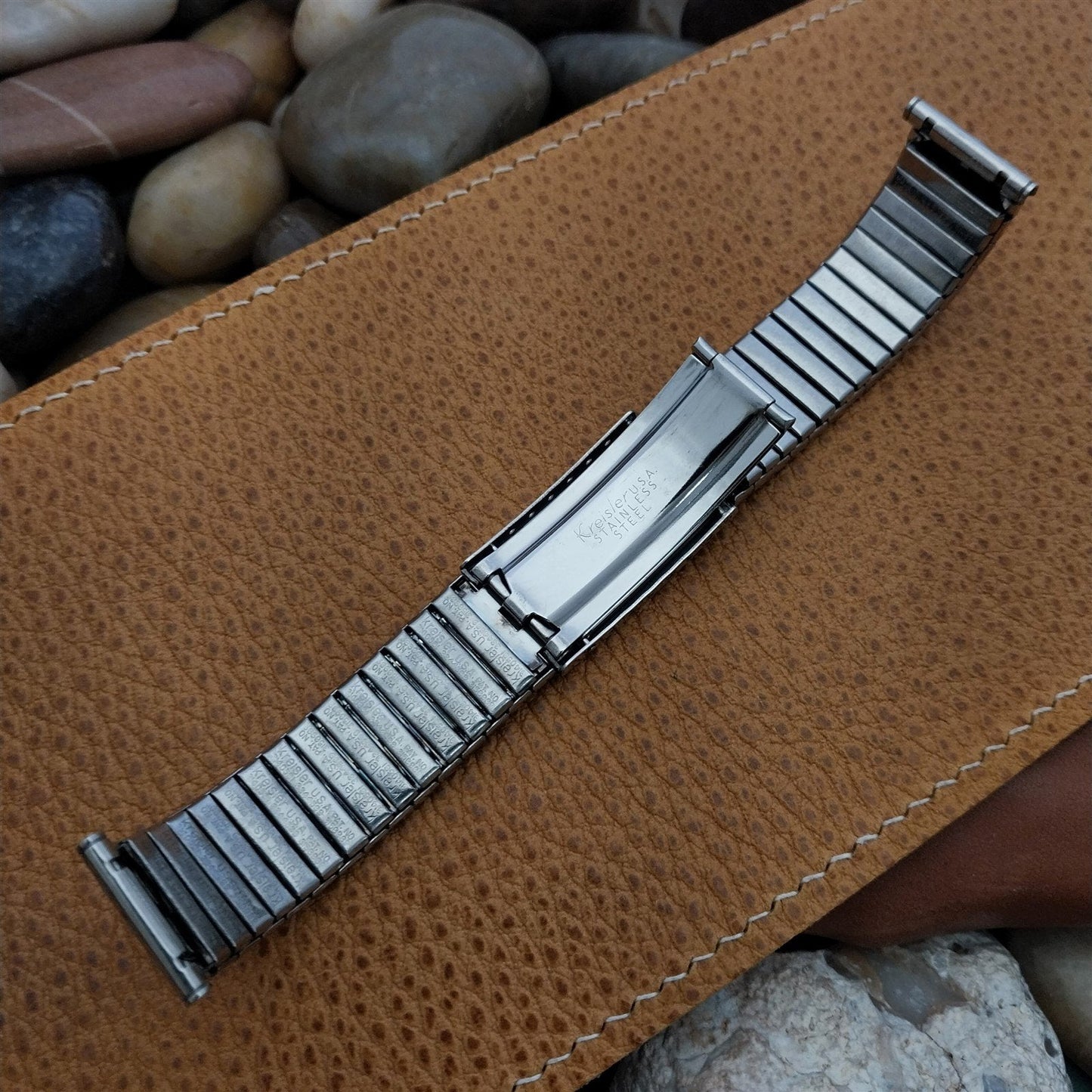 19mm Stainless Steel Expansion Deployment Kreisler USA Vintage Watch Band