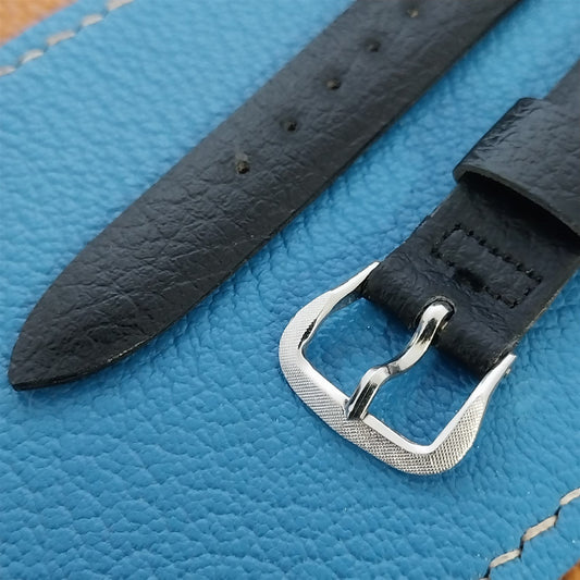 11/16" Kreisler Black Corfam Satellite nos 1960s Vintage Watch Band