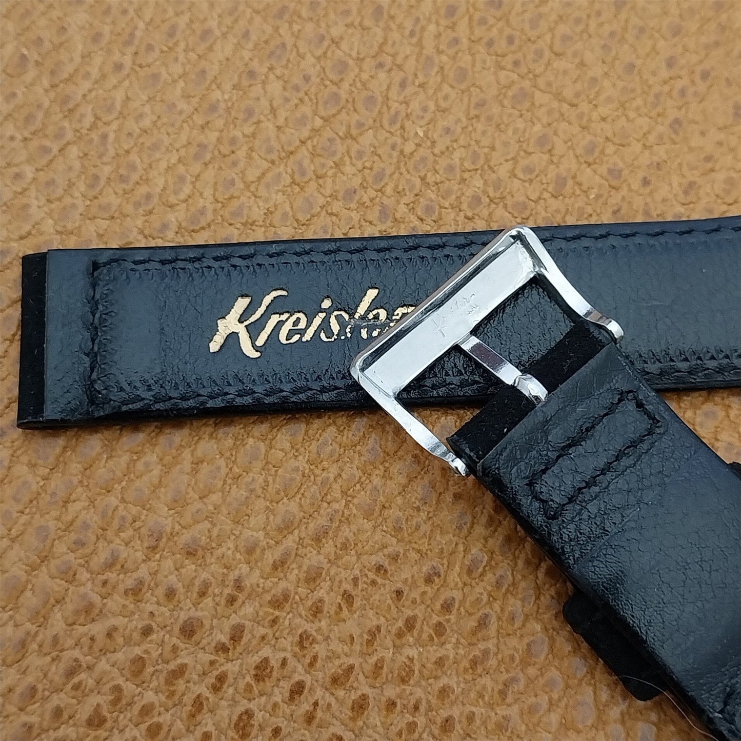 5/8" Long Black Suede Single-Keeper Kreisler nos Unused 1950s Vintage Watch Band