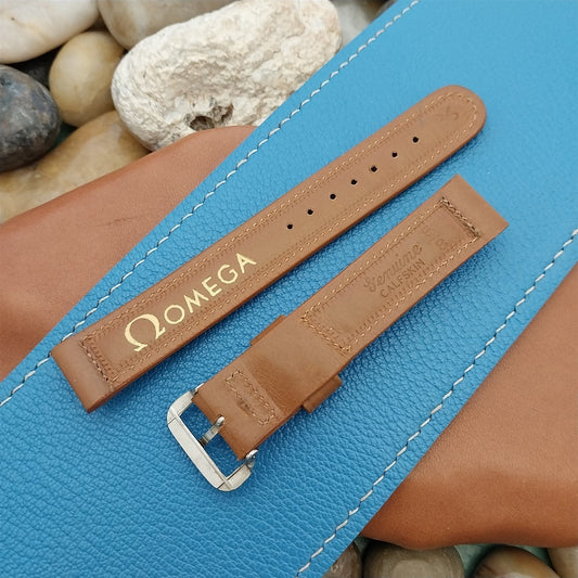 Omega 5/8" Brown Calf Leather Unused nos Classic 1950s Vintage Watch Band