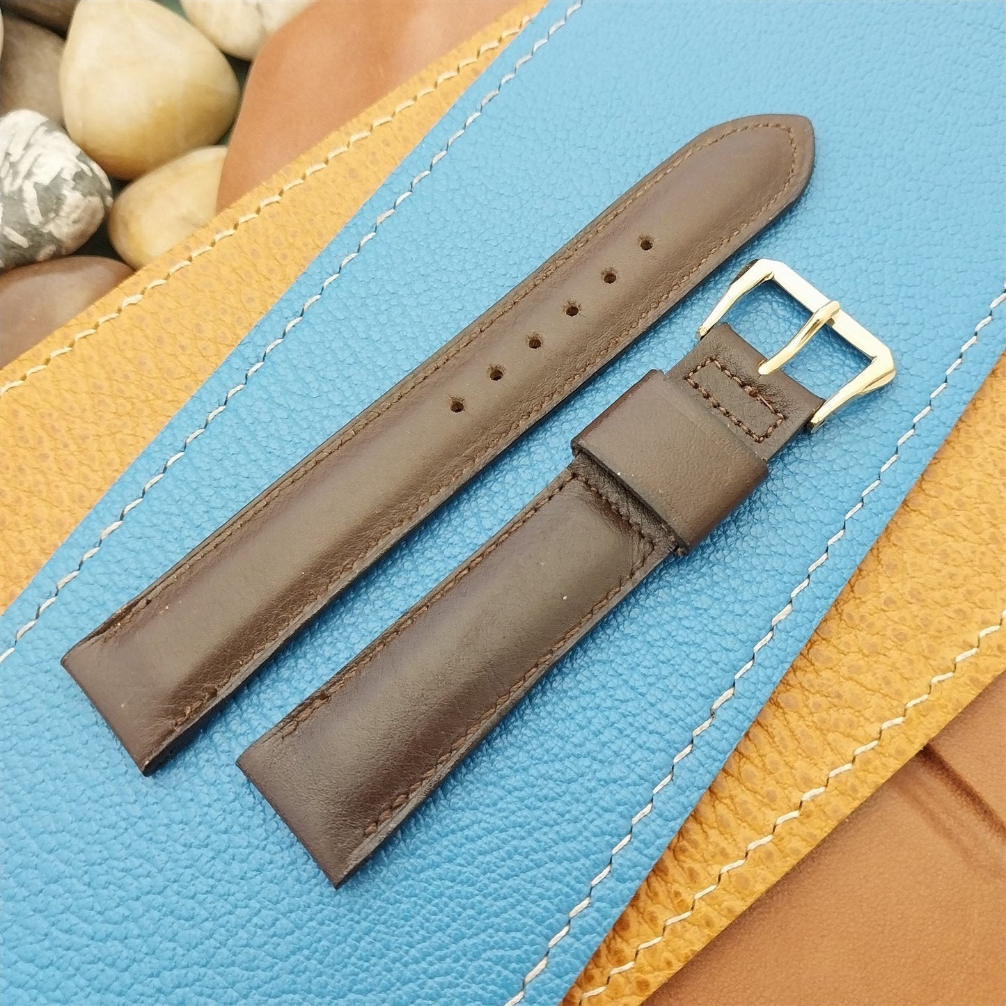 Vintage Omega 11/16" Tapered Brown Calf Leather Unused 1960s-1970s Watch Band