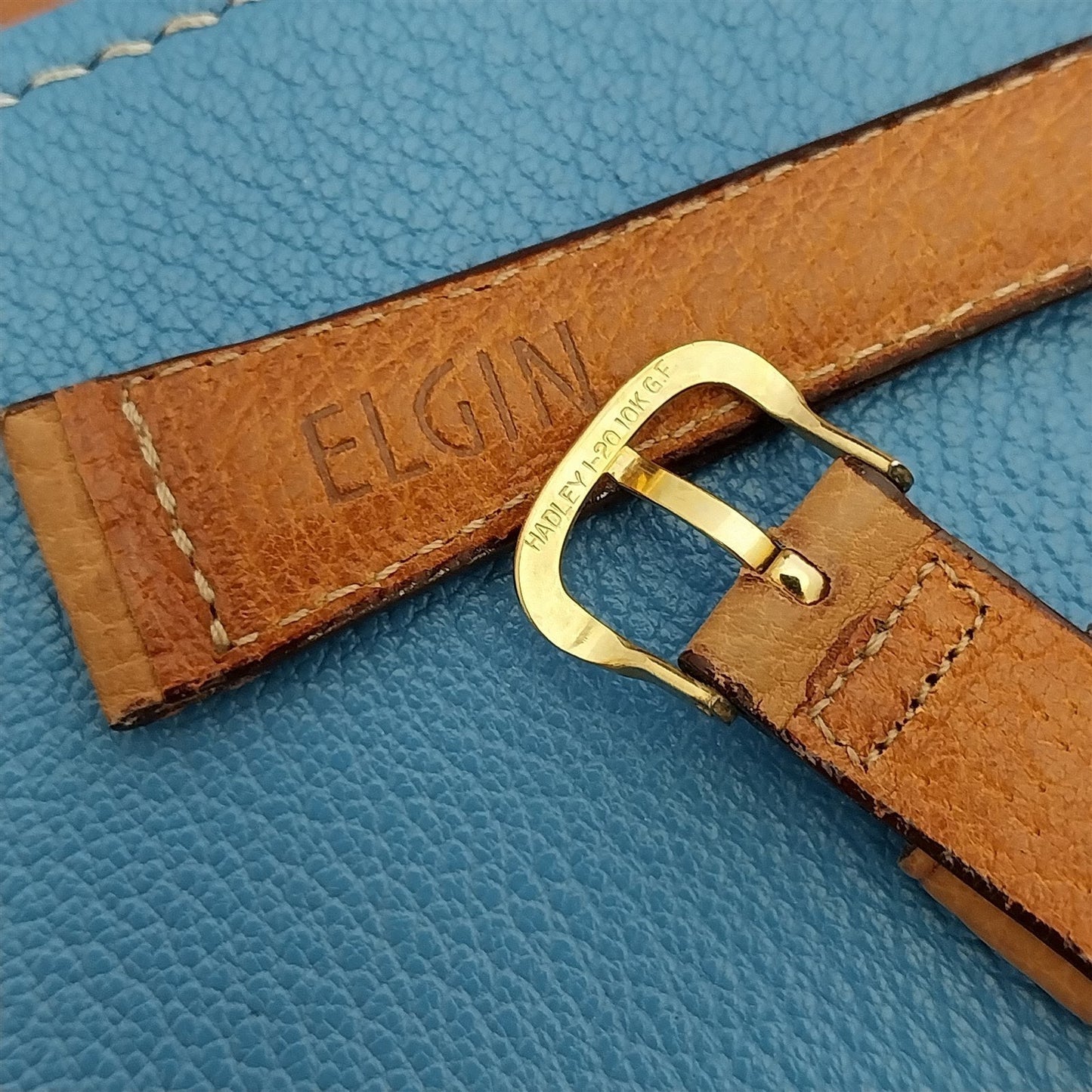 17mm Elgin Shrunken Calf 1950s nos Vintage Watch Band & Gold Filled Buckle