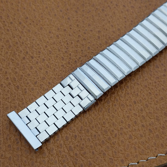 10K White Gold-Filled Kreisler Short Brick Link nos 50s Vintage Watch Band