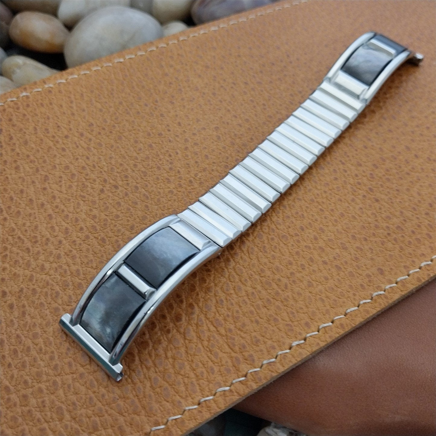 Kreisler Stainless Steel Double Feature Mother of Pearl 1950s Vintage Watch Band