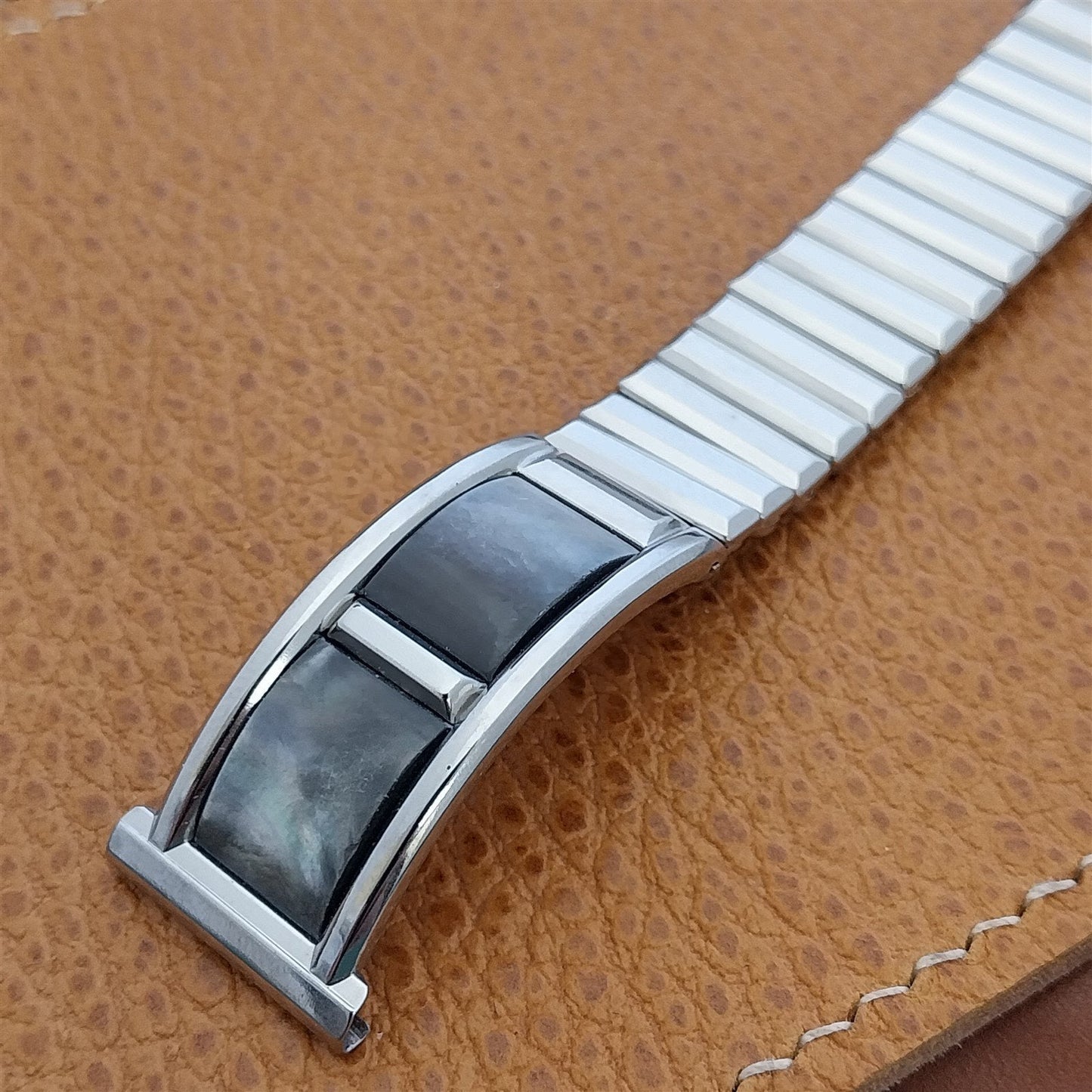 Kreisler Stainless Steel Double Feature Mother of Pearl 1950s Vintage Watch Band