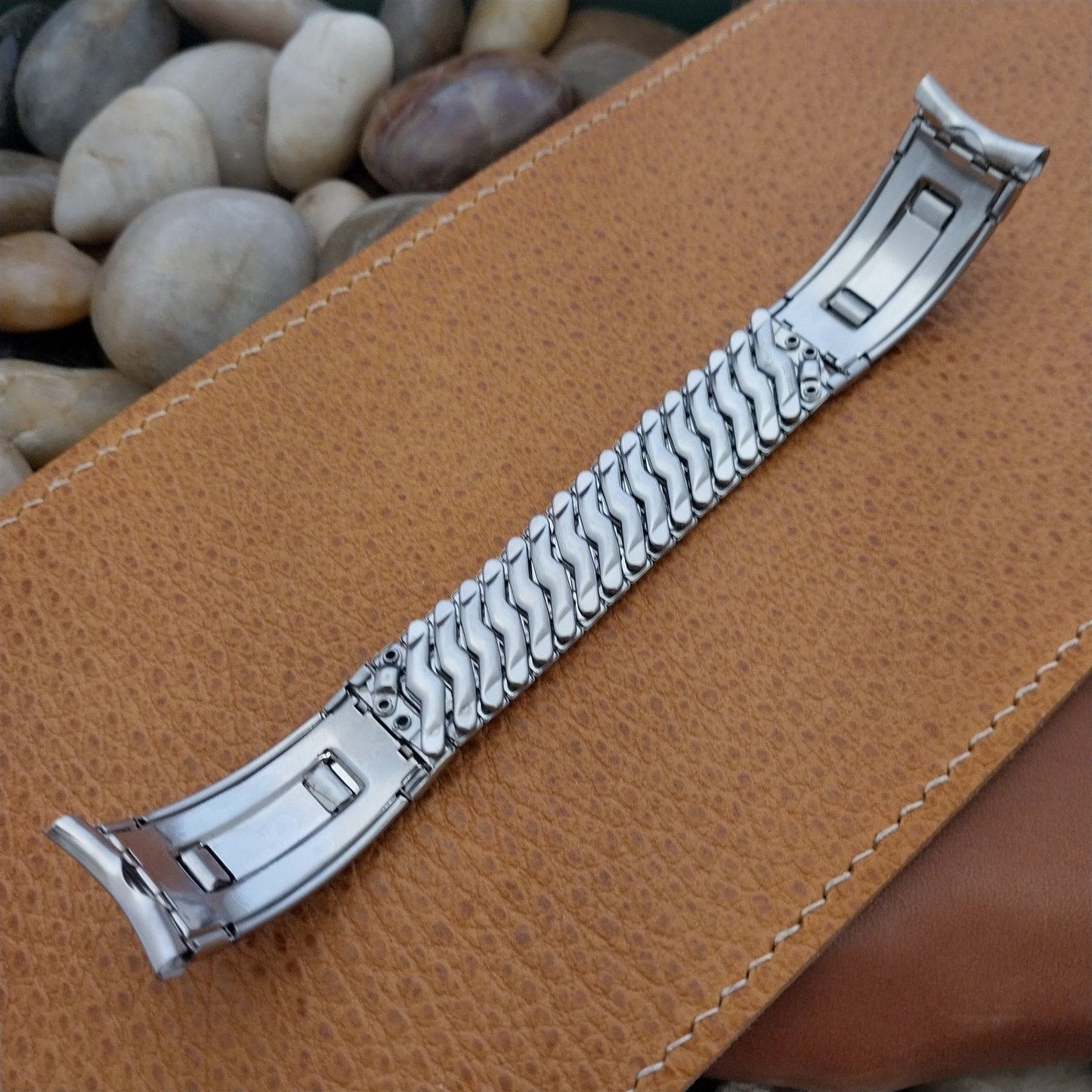 Kreisler Classic Stainless Steel & Leatherette Unused 1950s Vintage Watch Band
