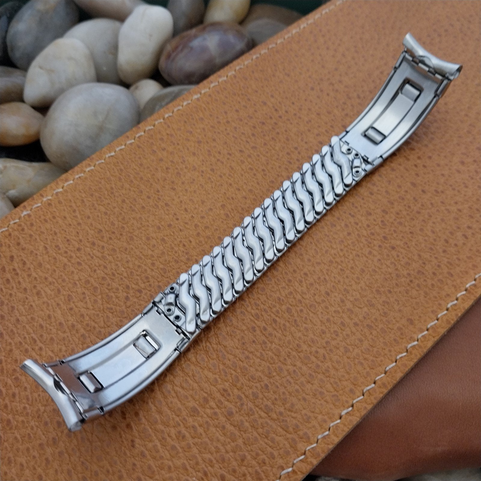 Kreisler Classic Stainless Steel & Leatherette Unused 1950s Vintage Watch Band