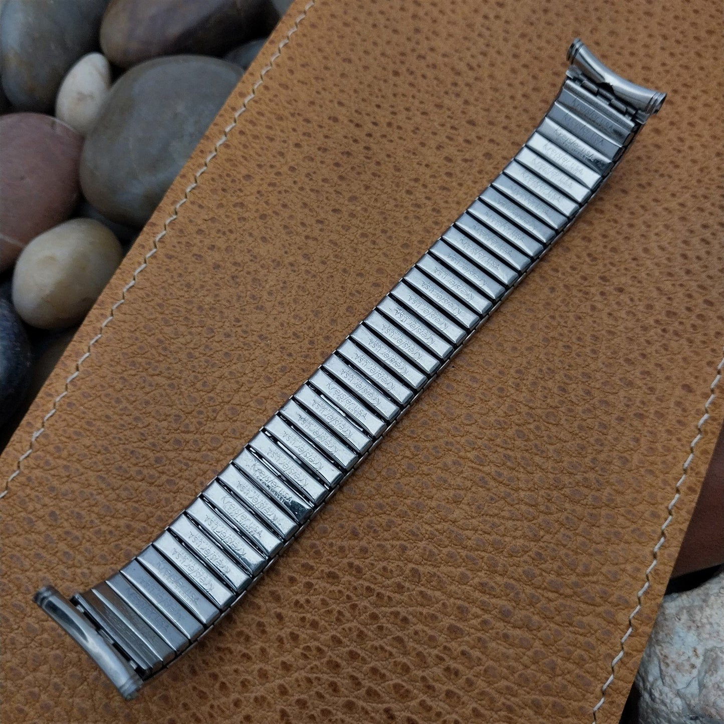 19mm 18mm Kreisler Stainless Steel Stretch nos Unused 1970s Vintage Watch Band