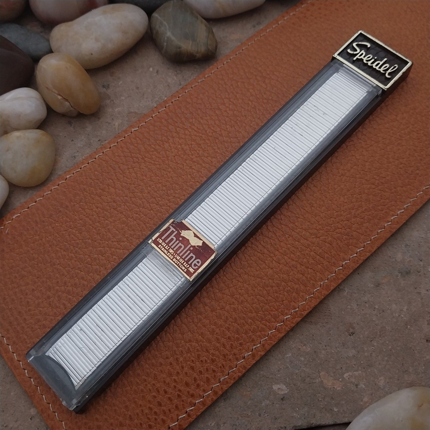 17.2mm White Gold-Filled Long Thinline Speidel Unused 1970s Vintage Watch Band