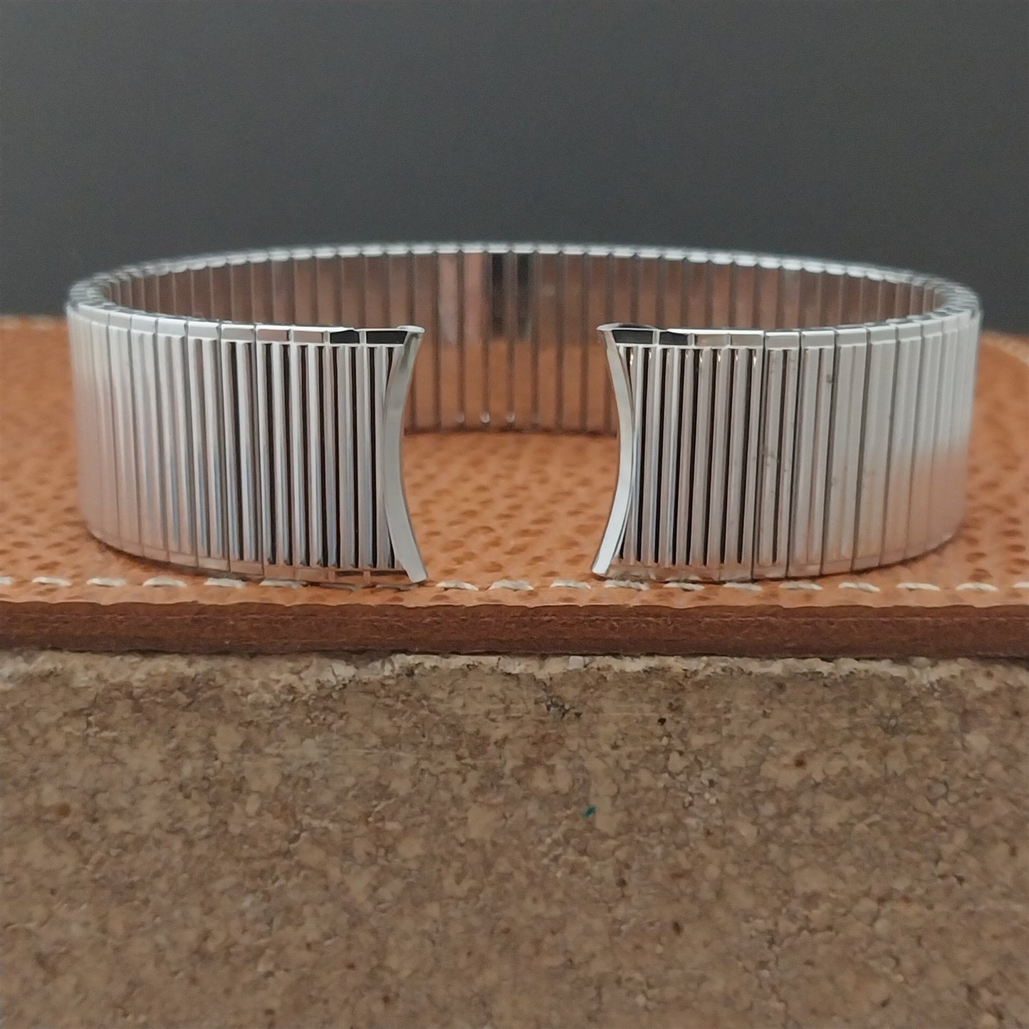 17.2mm White Gold-Filled Long Thinline Speidel Unused 1970s Vintage Watch Band