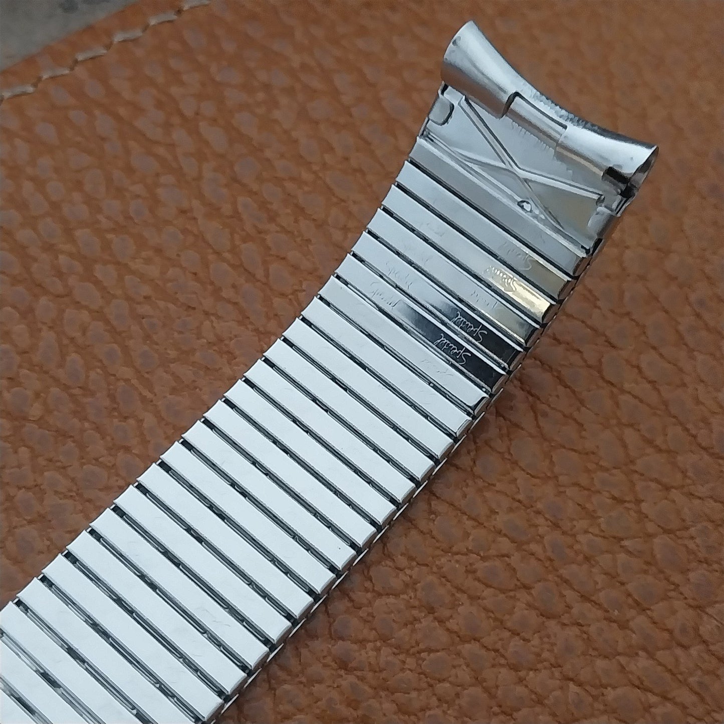 17.2mm White Gold-Filled Long Thinline Speidel Unused 1970s Vintage Watch Band