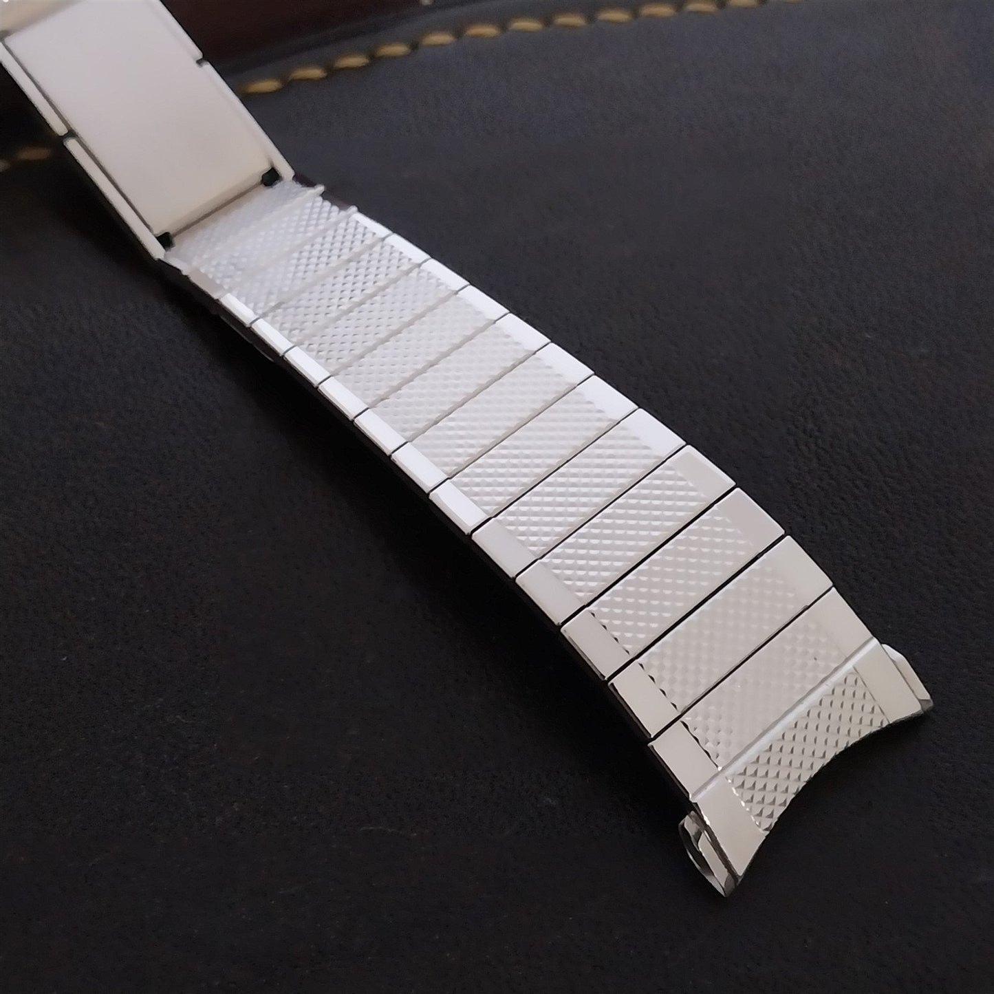 19mm 18mm 10k White Gold-Filled Expansion Speidel Unused 1971 Vintage Watch Band