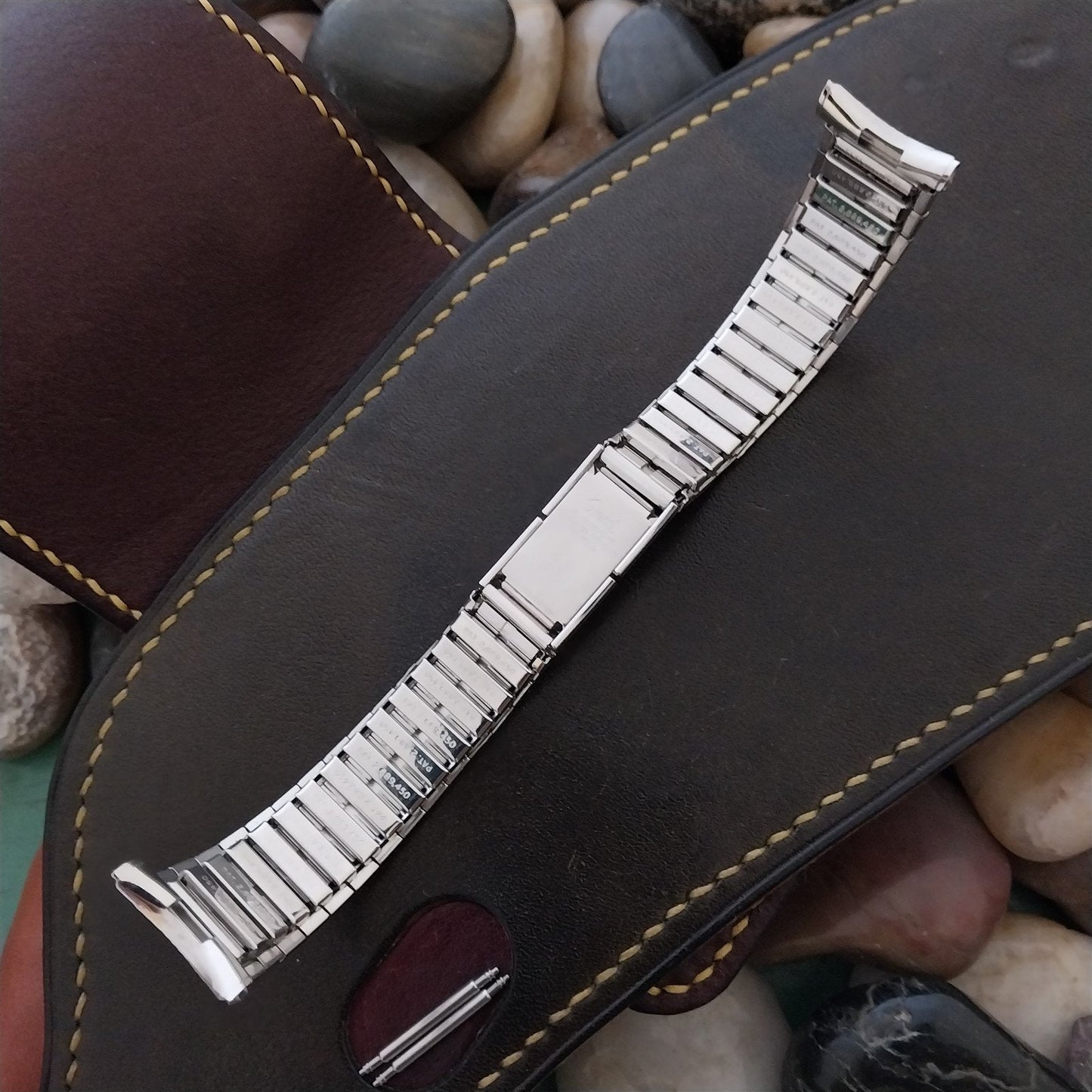 19mm 18mm 10k White Gold-Filled Expansion Speidel Unused 1971 Vintage Watch Band