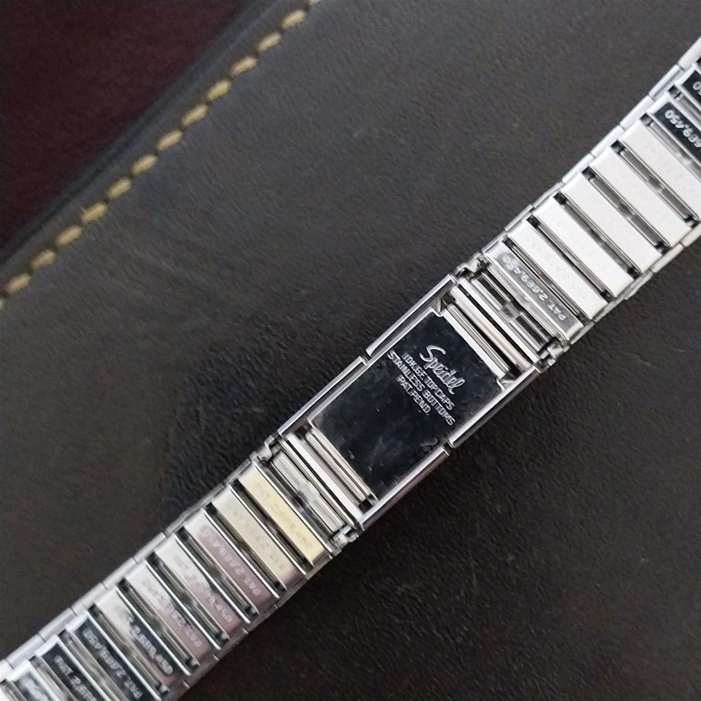 19mm 18mm 10k White Gold-Filled Expansion Speidel Unused 1971 Vintage Watch Band