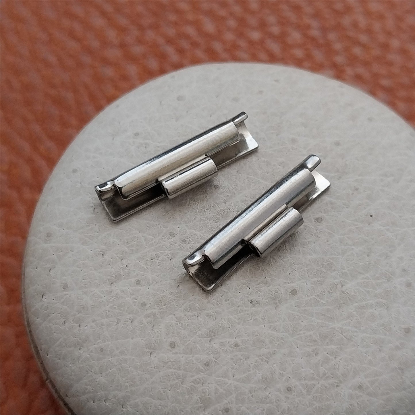 nsa Novavit 18mm smooth Vintage Watch Band End Link Pair of Ends