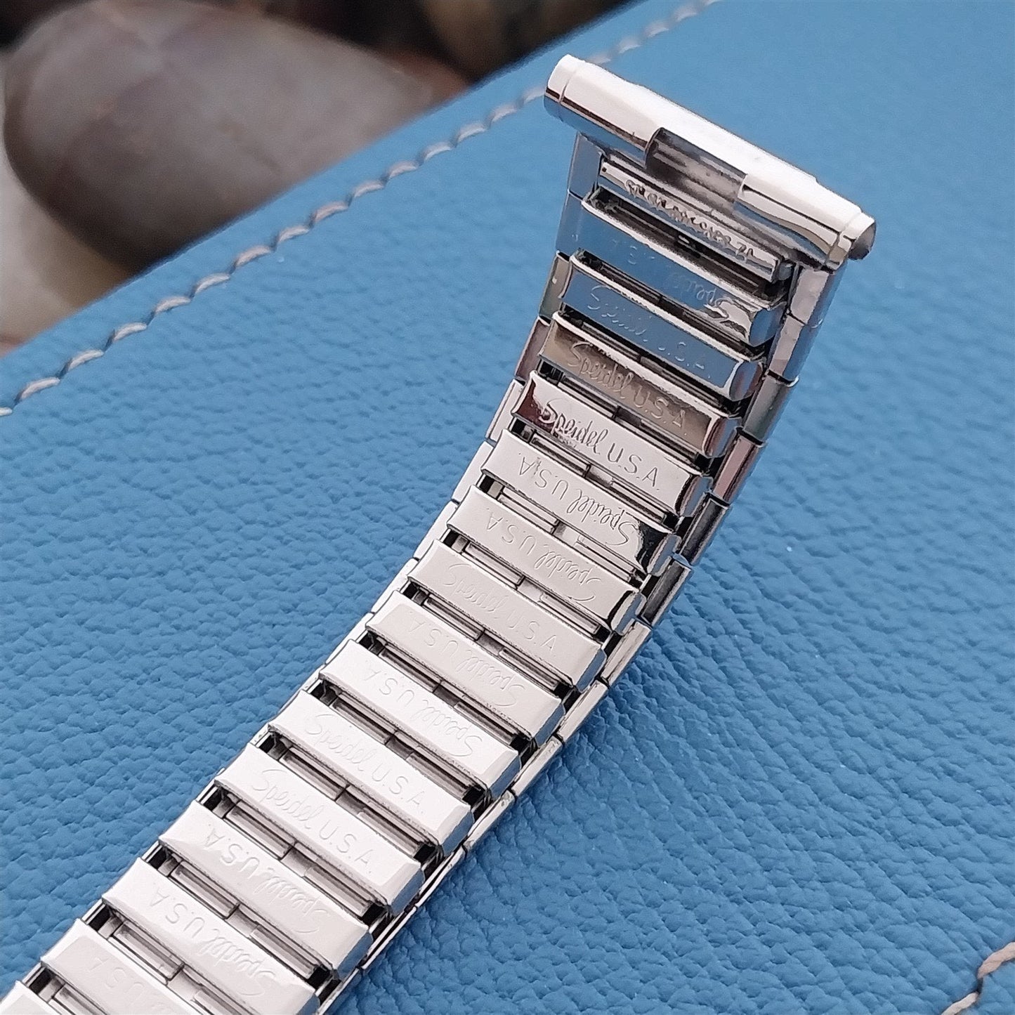 19mm 18mm Speidel Tapered 10k White Gold-Filled Unused 1970s Vintage Watch Band