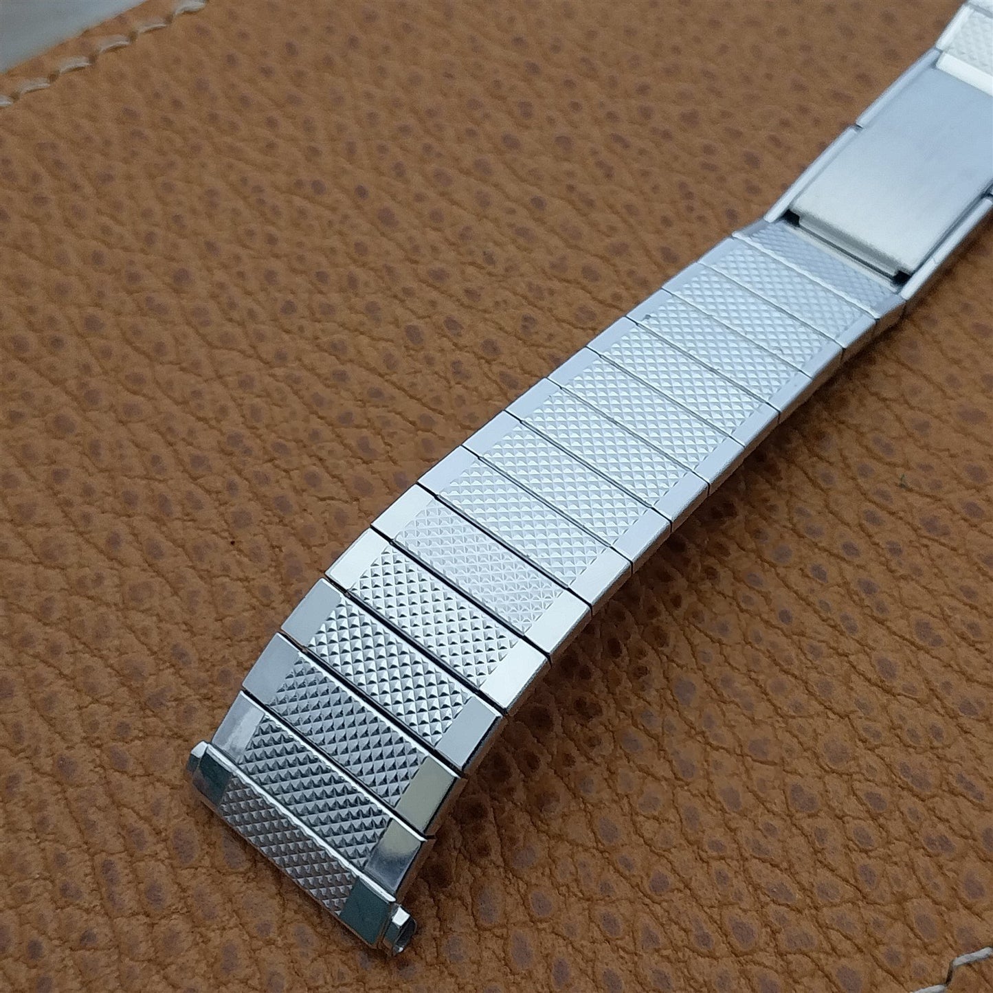 18mm 19mm 10k White Gold-Filled nos 1970s Speidel USA Unused Vintage Watch Band