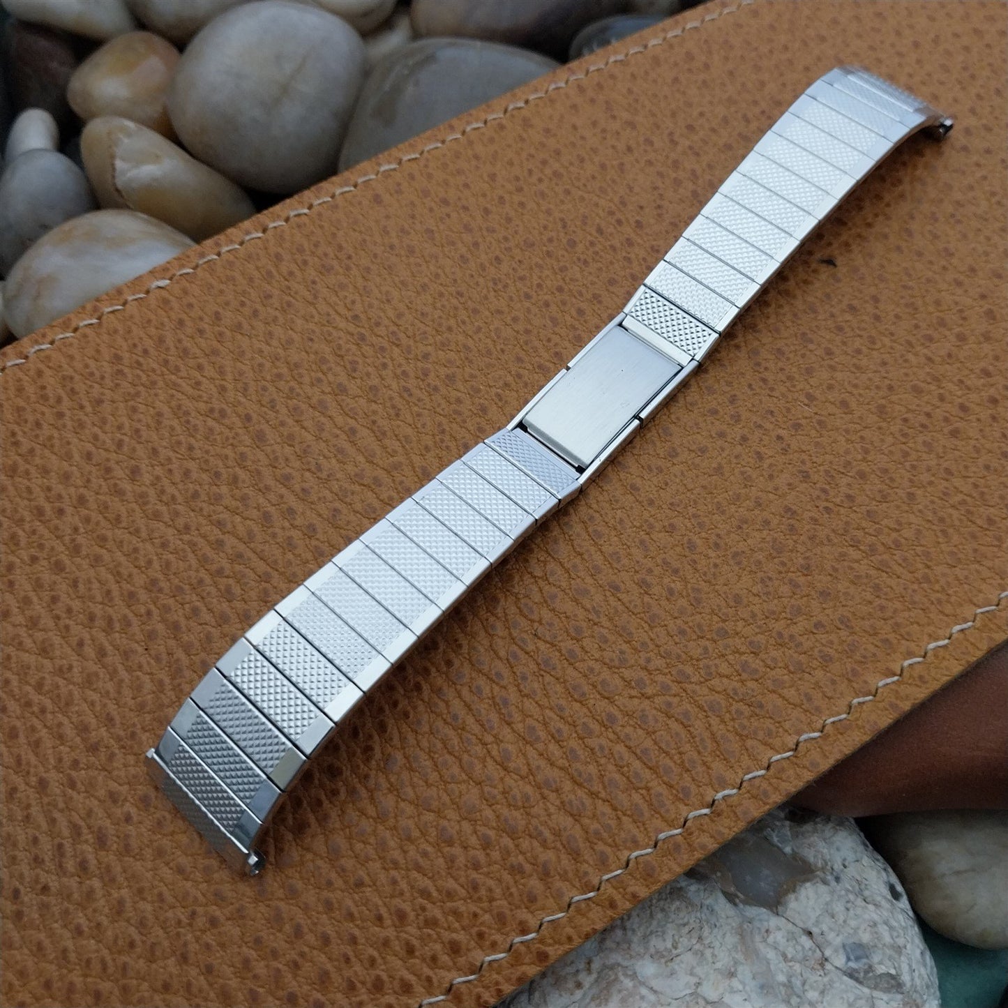 18mm 19mm 10k White Gold-Filled nos 1970s Speidel USA Unused Vintage Watch Band