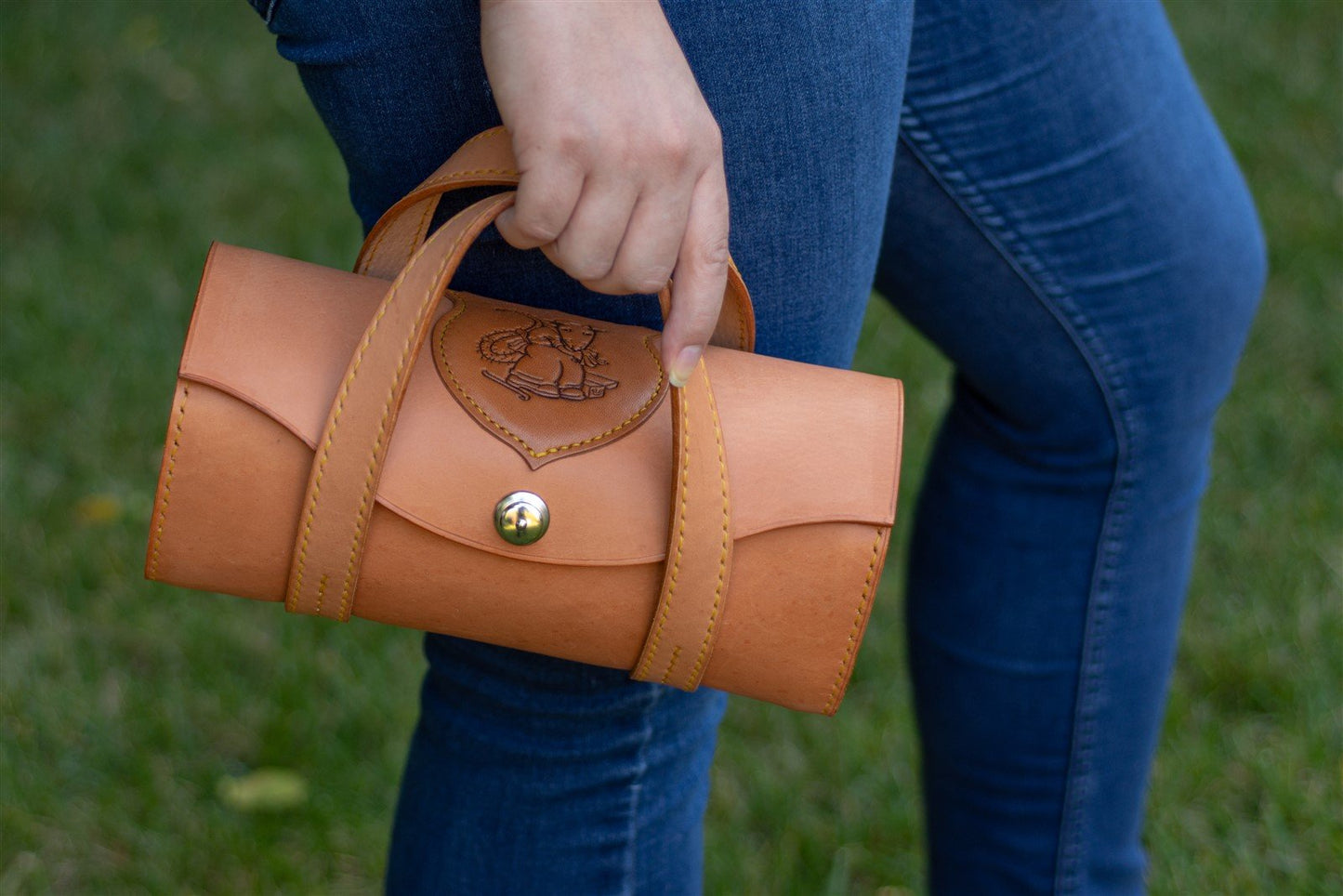 Handmade in California Classic Natural Leather Handbag Roux & ThatDarnHead