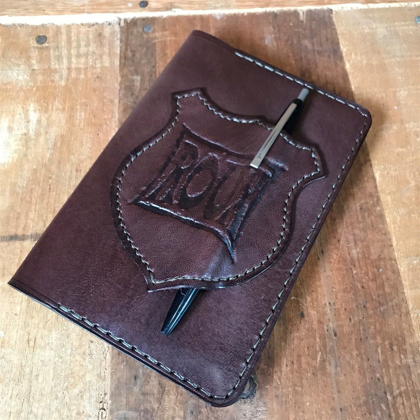 Handmade Saddle Leather Passport Wallet Notebook & Field Notes Cover