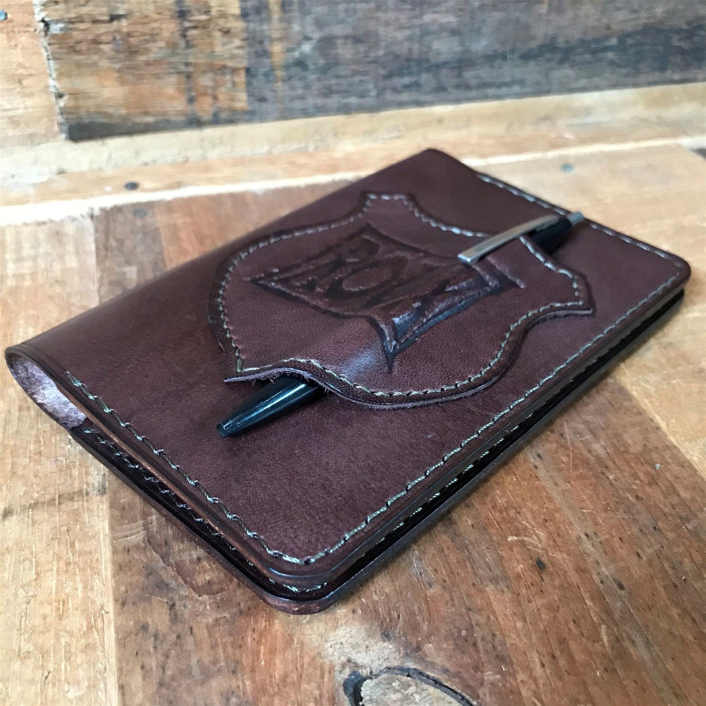 Handmade Saddle Leather Passport Wallet Notebook & Field Notes Cover