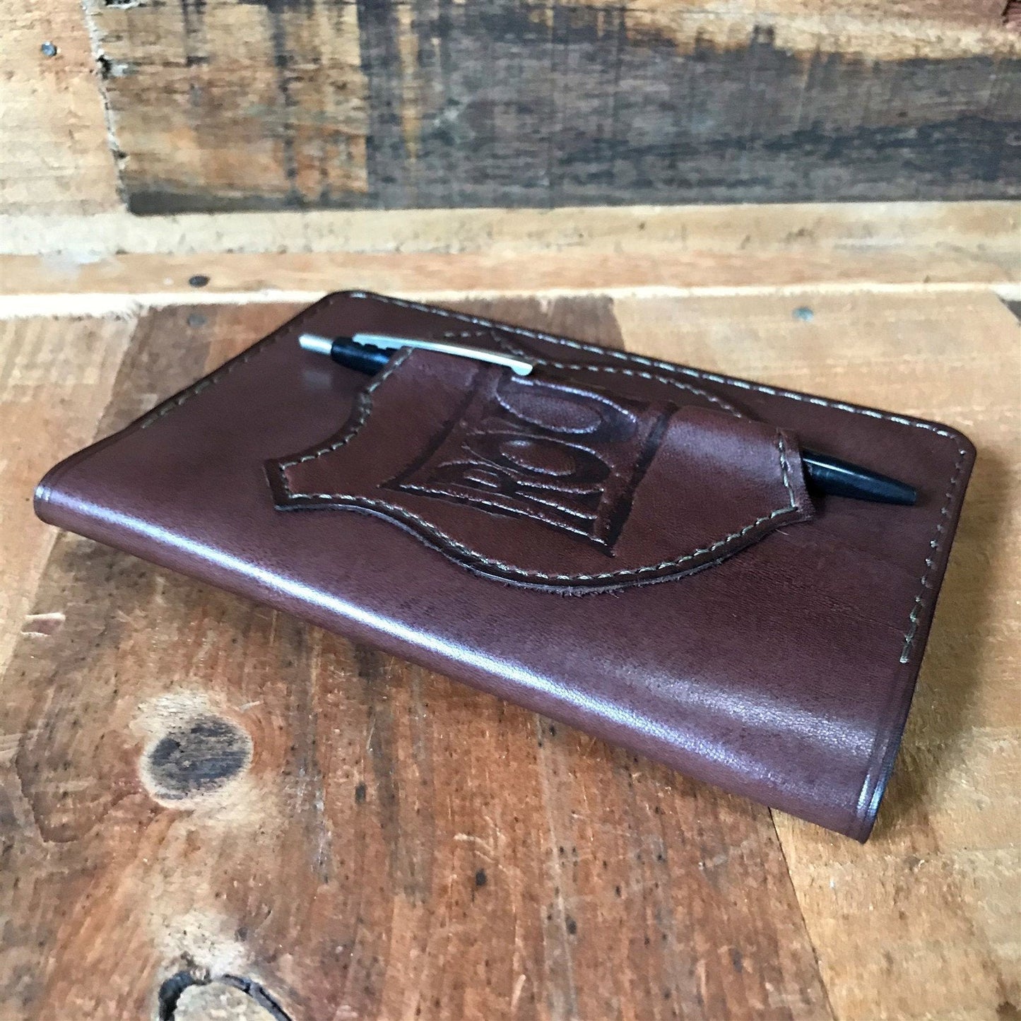 Handmade Saddle Leather Passport Wallet Notebook & Field Notes Cover