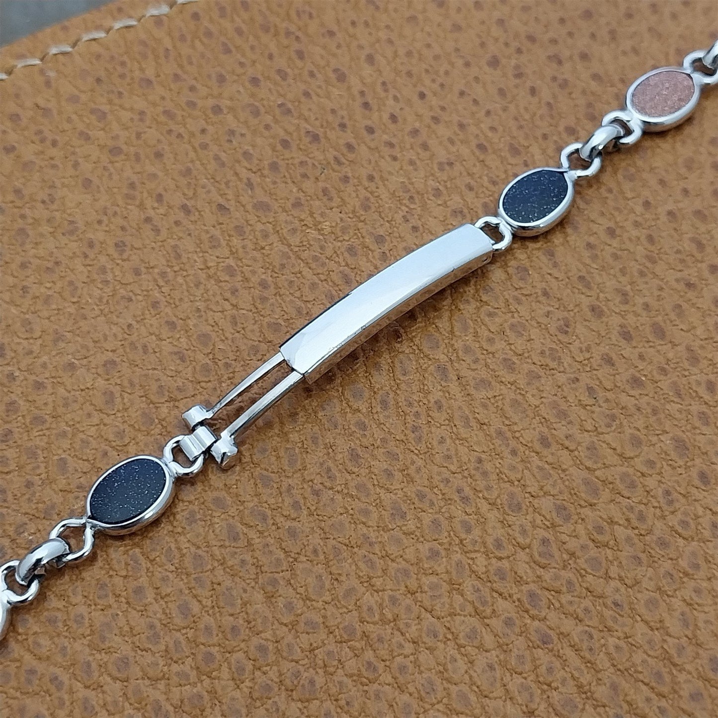 Moonstone & White Gold-Filled Womens Cocktail 1960s Vintage Watch Band