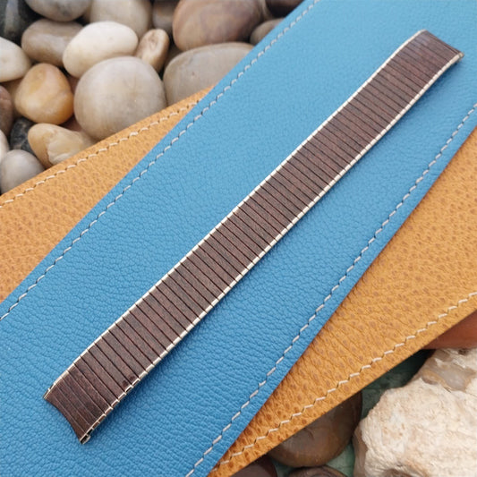 11/16" 17.2mm Speidel USA Gold & Woodgrain nos Thinline Vintage Watch Band