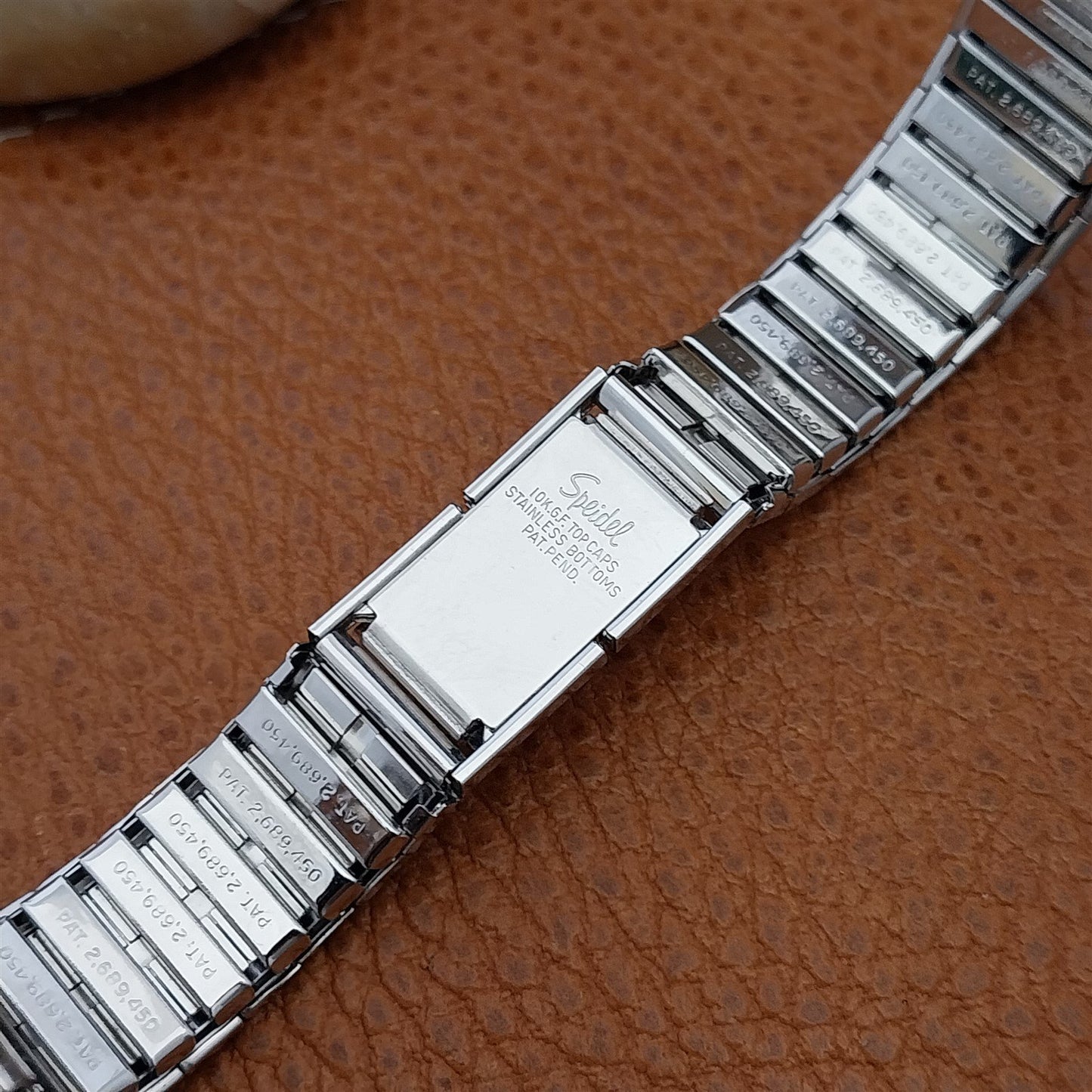 19mm 18mm White Gold-Filled Speidel USA 1970s Unused Vintage Watch Band